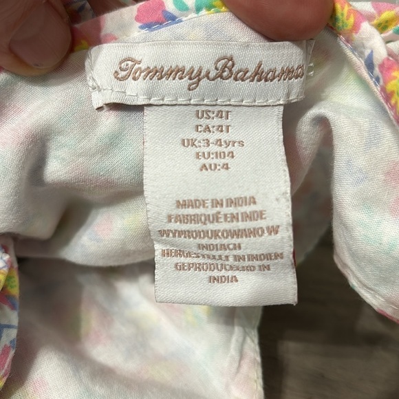 EUC TOMMY BAHAMA FLORAL TIRED 4T LINED SUNDRESS WITH RUFFLES - Picture 7 of 8